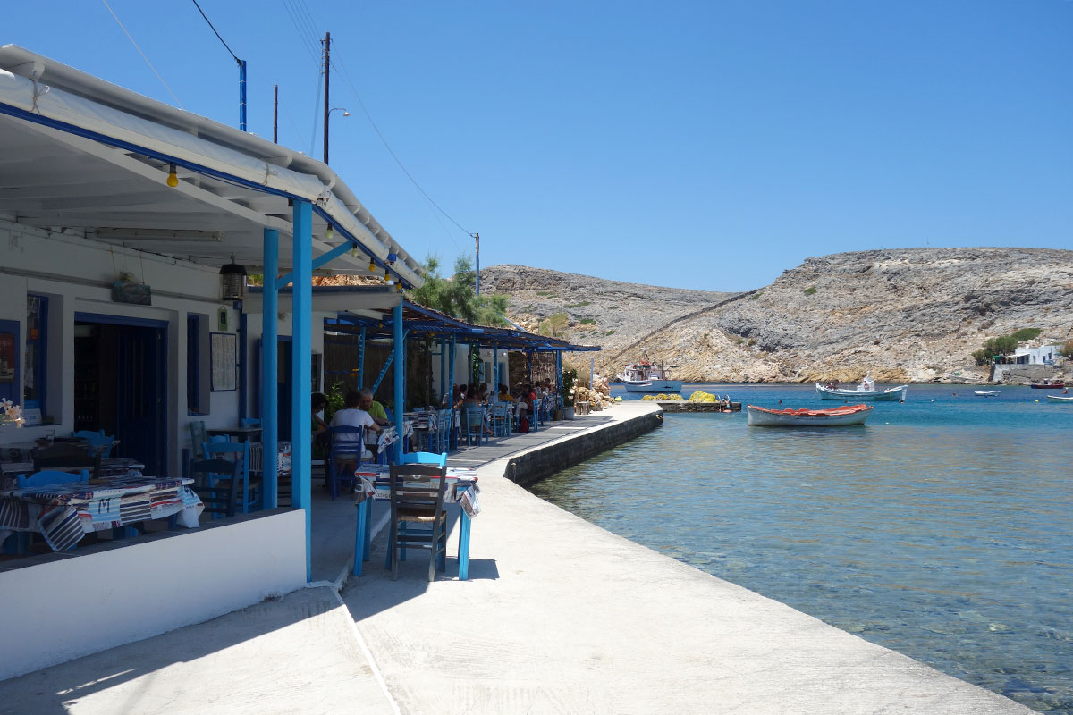 The fish tavern Fyssas, right next to the sea