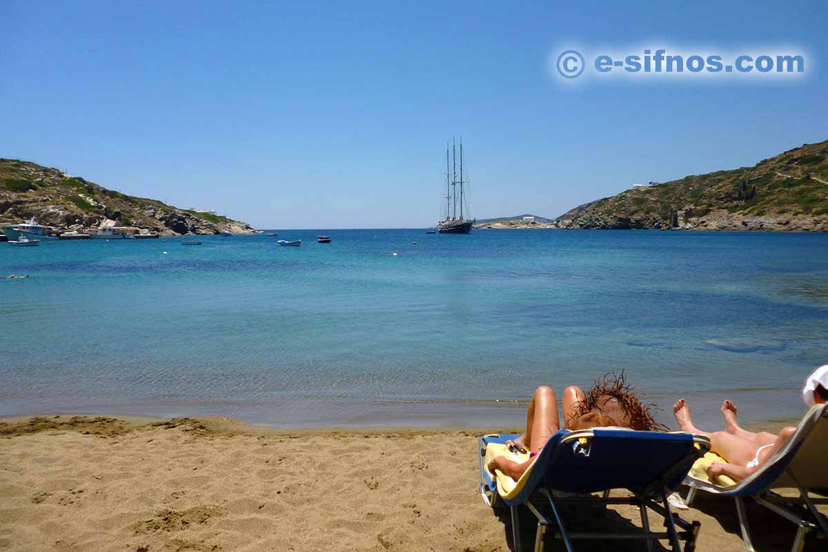 Sunbathing on the beach of Faros