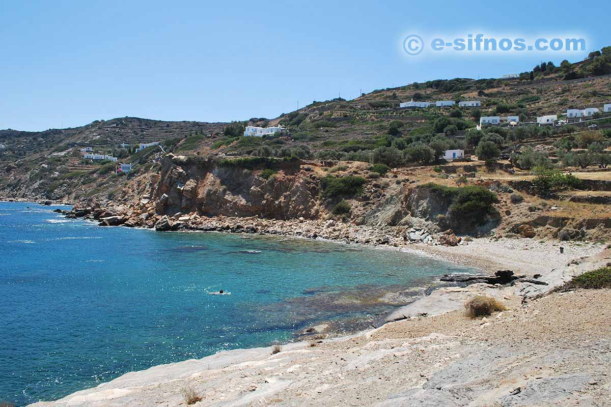 Saoures beach, next to Chrissopigi in Sifnos