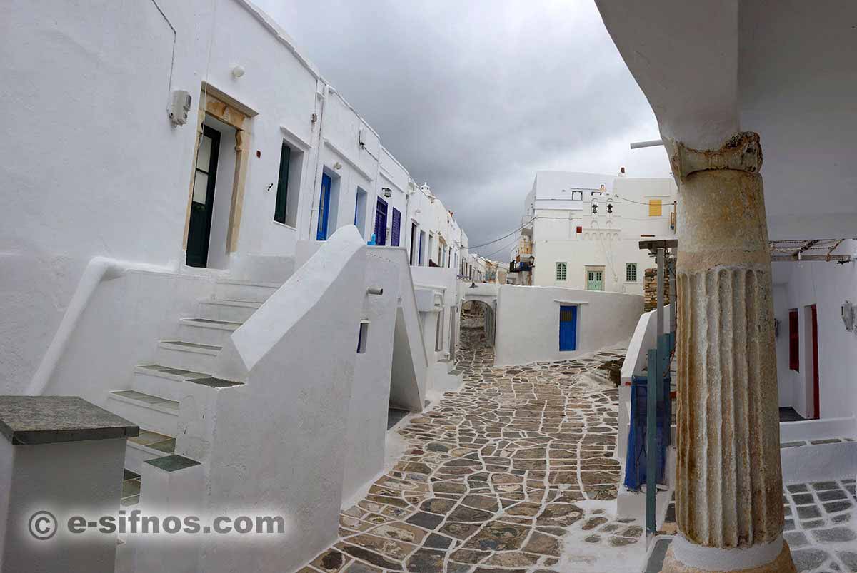 The village of Kastro with heavy clouds