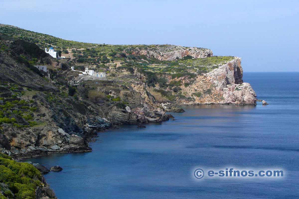 The church of Panagia Poulati in a spring day