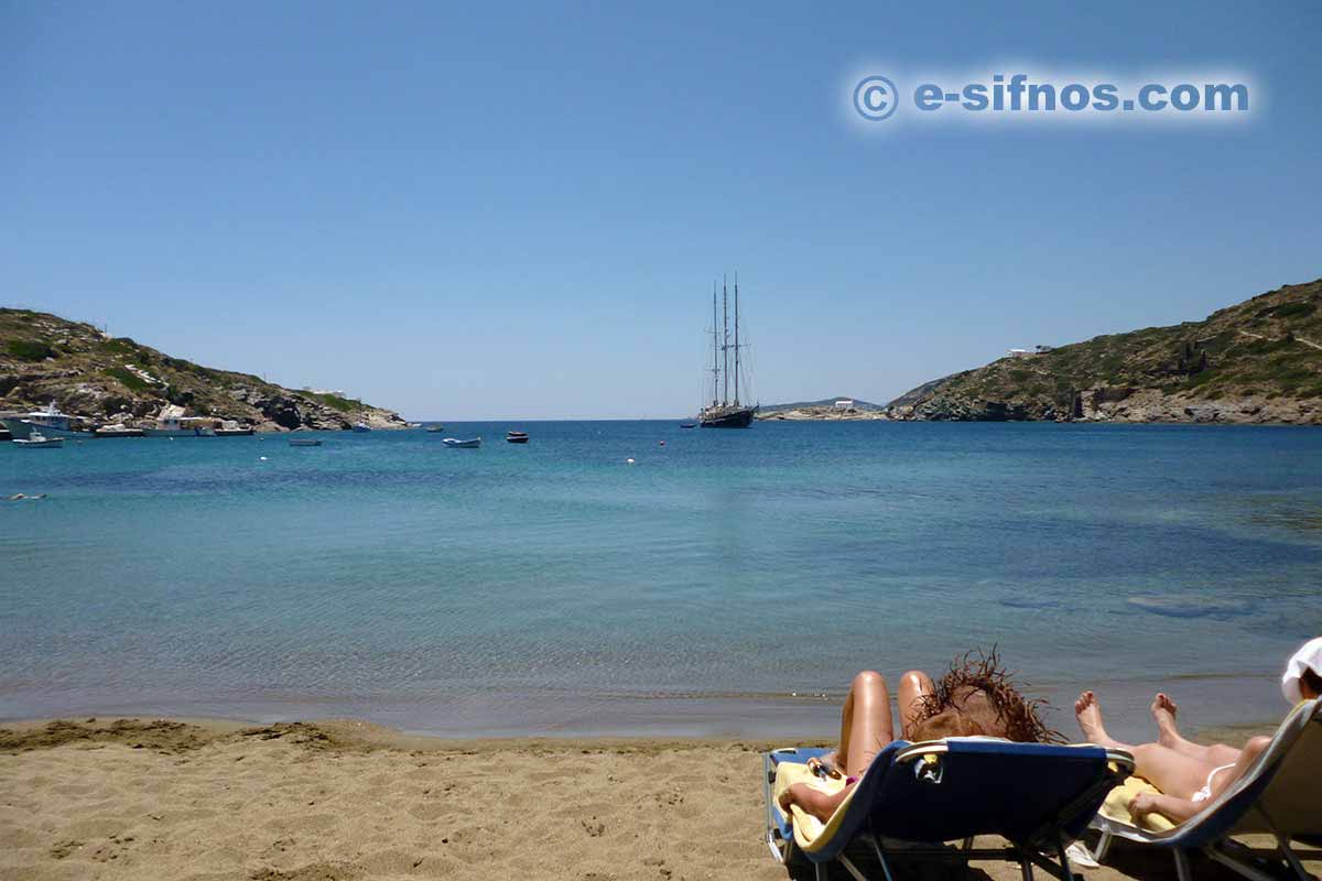 Enjoying the sun and sea at Faros beach