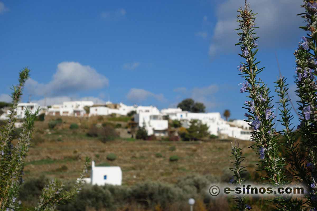 Winter landscape in Sifnos, with Ai Loukas in the background