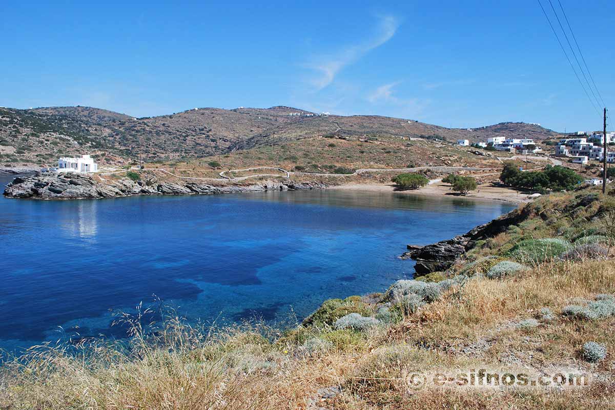 The beach of Fassolou from the road that leads to the monastery of Stavros
