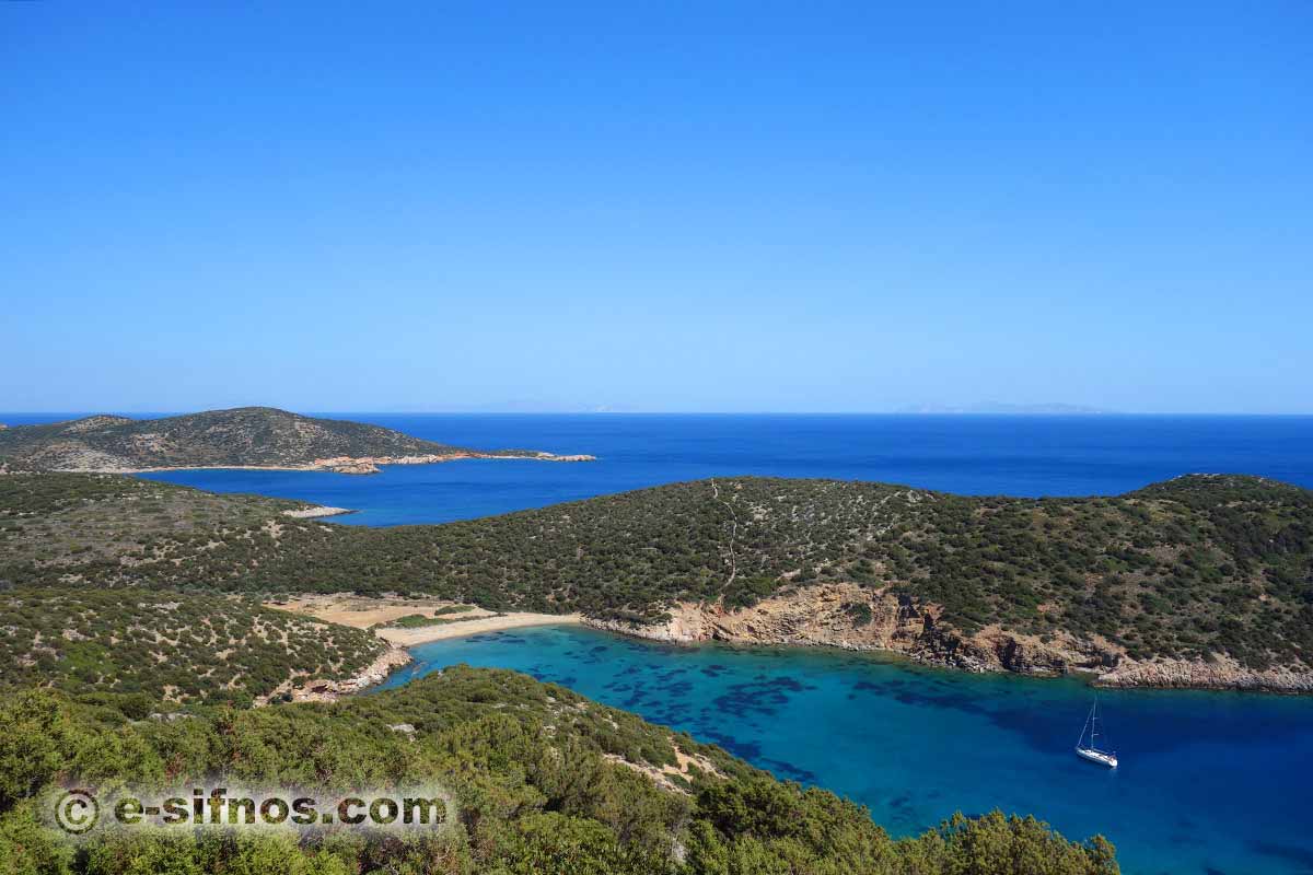 The beach of Fikiada from the sea
