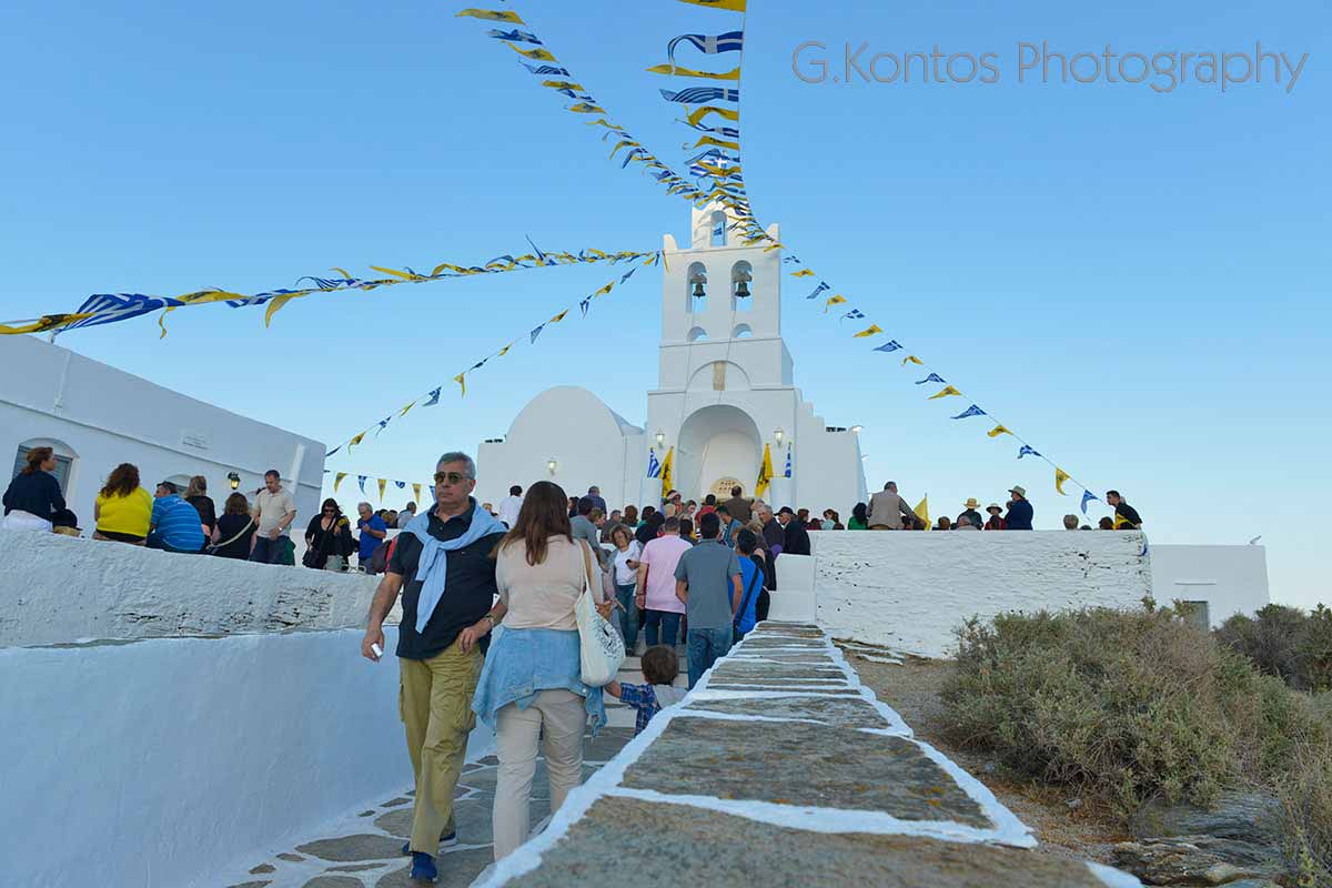 The church of Chrysopigi decorated on Ascension Day
