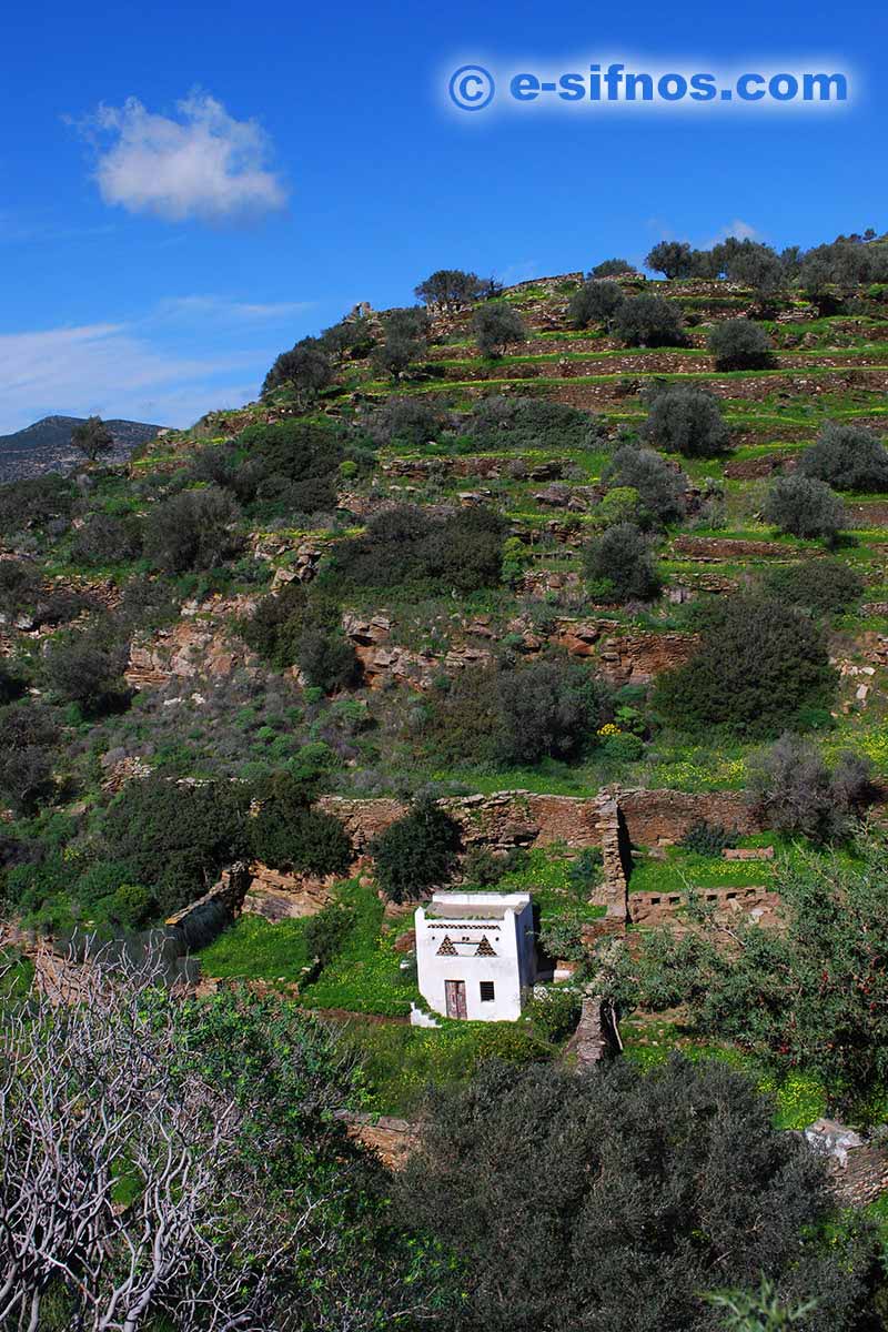 Spring landscape with dovecote
