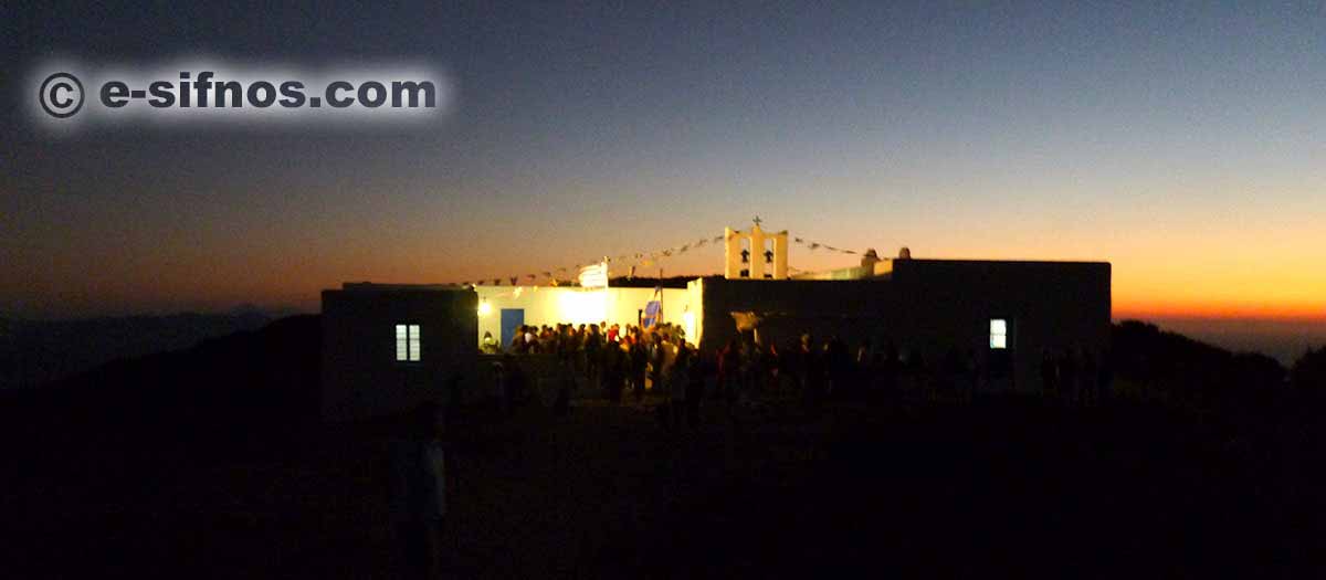 The feast of Ai Gianis Mavro Horio, at sunset
