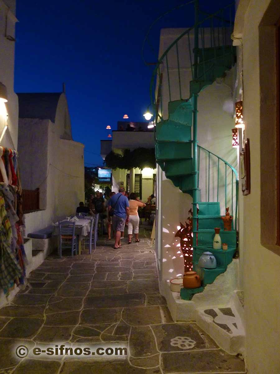 Shopping alley in Apollonia, Sifnos