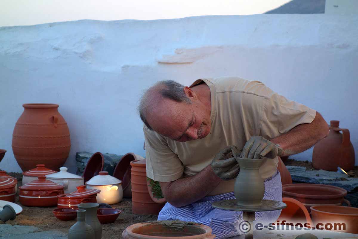 Potter shaping a ceramic vase