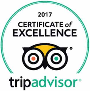 Certificate of Excellence from TripAdvisor